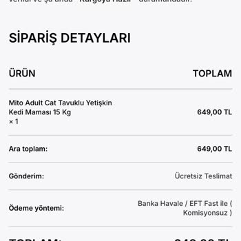 Sipariş Teslim Edilmedi, İletişim Sağlanamıyor