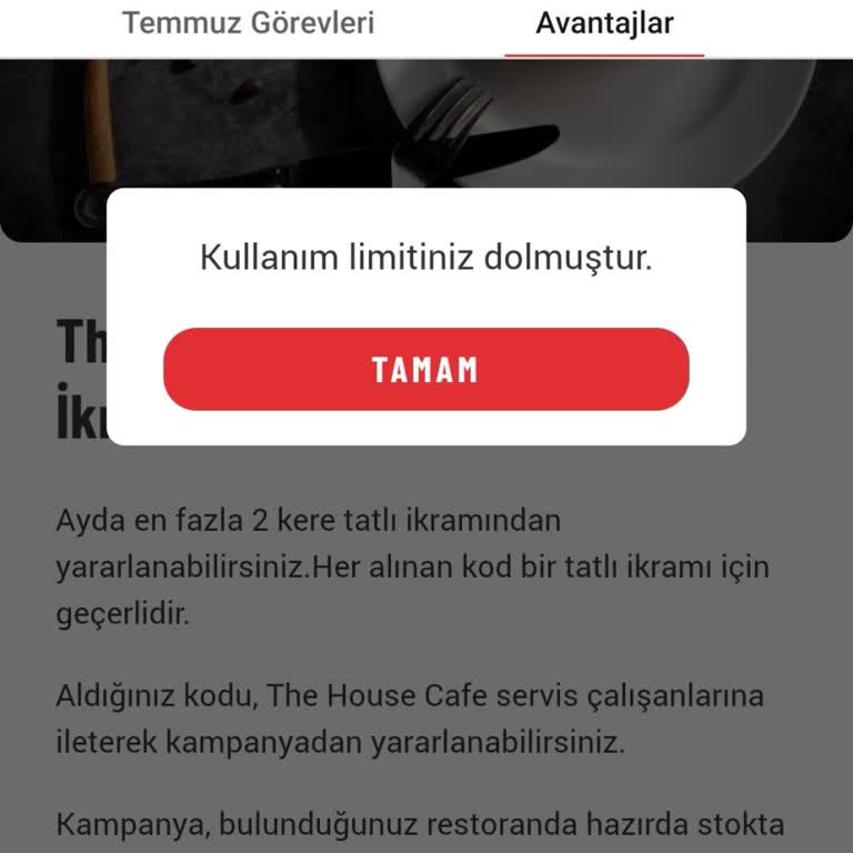 Gastro Club Kod Tatlı İkramları Kullanılamıyor, Destek Yok