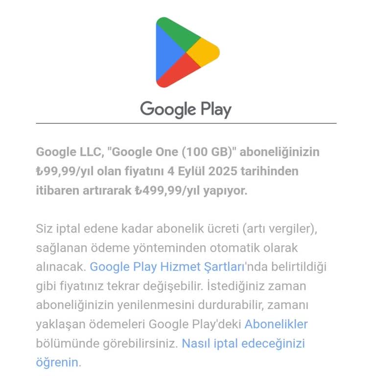 Google Depolama Aboneliğine Yüksek Zam Ve Fiyat Eşitsizliği