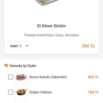 Bursa Kebap Evi Siparişim Geç Geldi Ve Eksik Ürün Teslim Edildi