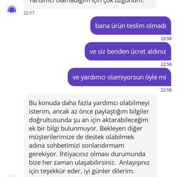Teslim Edilmeyen Siparişin Ücreti Kartımdan Çekildi
