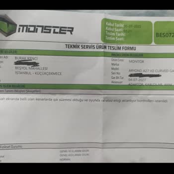 Bir Günlük Monitörde Işık Sızması Arızası Ve Değişim Talebinin Reddedilmesi