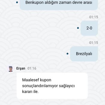 Kazanan Kuponum Site Tarafından Kaybetti Olarak Değiştirildi