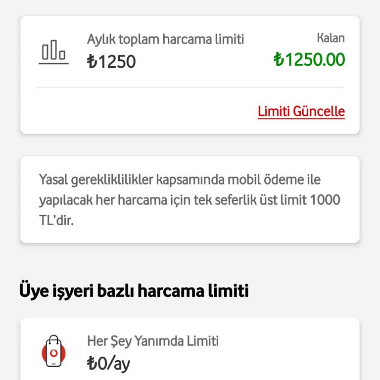 Vodafone Pay Bakiye Limiti Güncellenmiyor, Acil Çözüm Bekliyorum