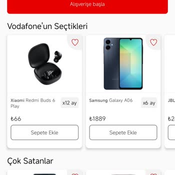 Vodafone Yanımda Uygulamasında Sepete Ürün Eklenemiyor