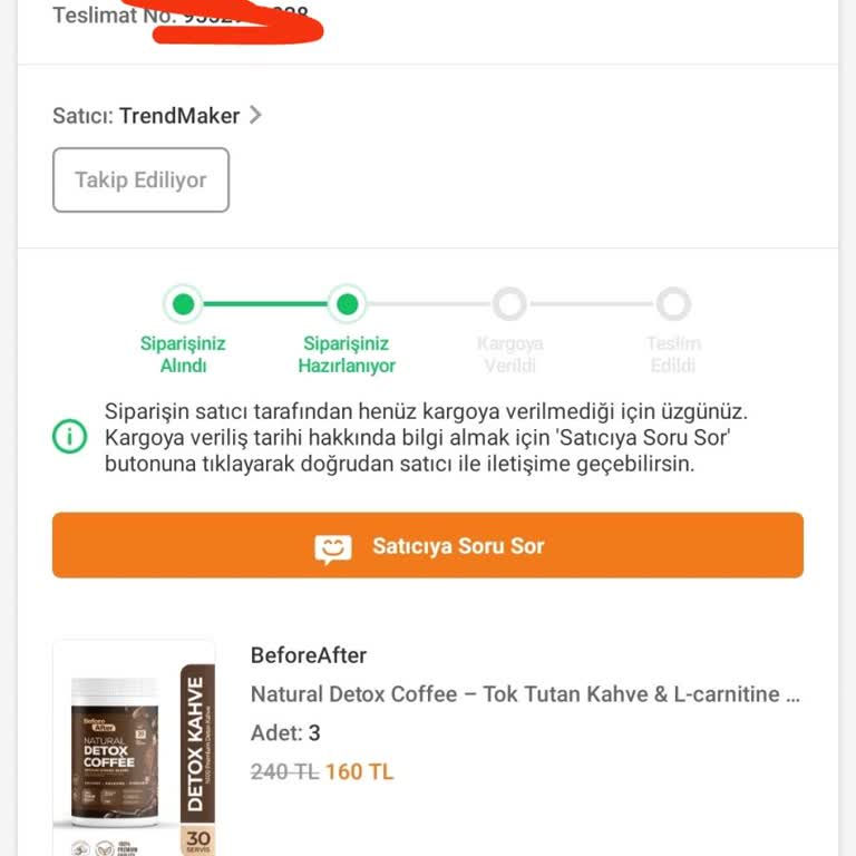 Trendyol Trendmarker Siparişim Hala Hazırlanıyor