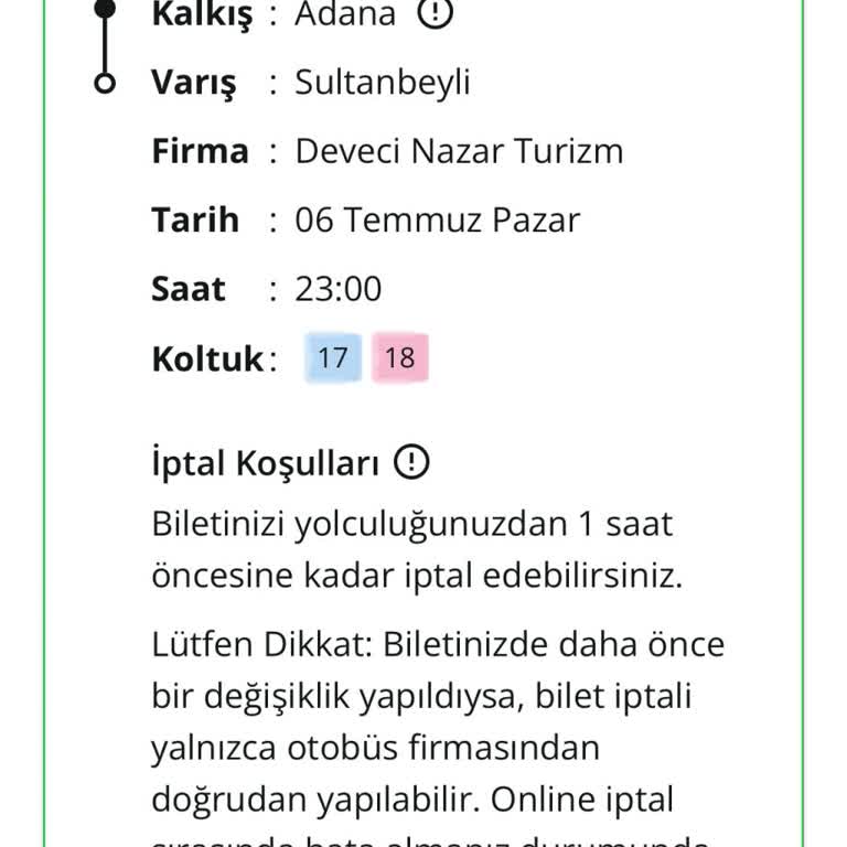 Otobüs Güzergahı Ve Koltuk Sorunu Yolculuğumu Olumsuz Etkiledi