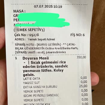 Sipariş Edilen Latte Yerine Karışık Ve Bozuk Bir Ürün Gönderildi