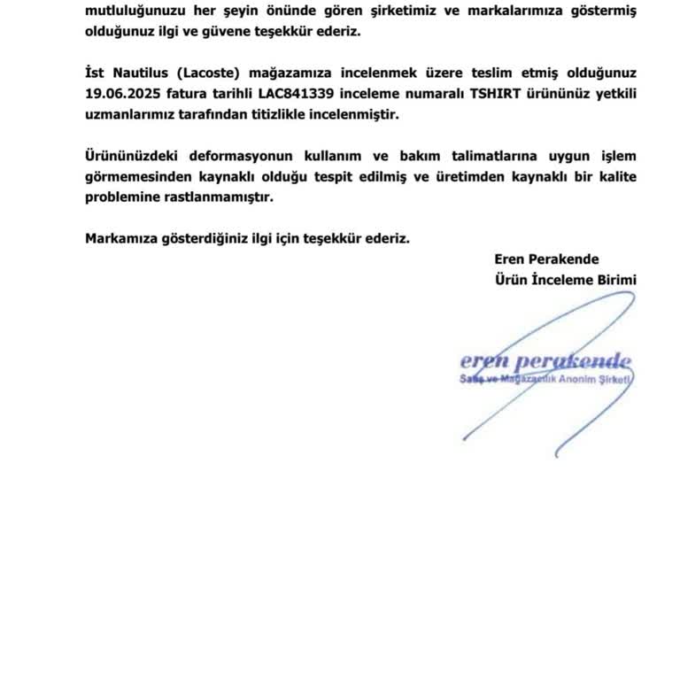 Lacoste Tişörtte İlk Yıkamada Sökük Şoku