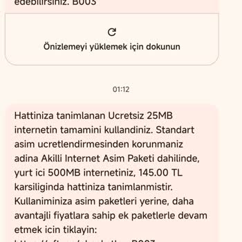 Kalan İnternetim Varken Paket Aşımı Ücreti Yansıtıldı
