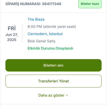 I Face Wrong City Information on Viagogo for The Blaze Istanbul Concert Ticket