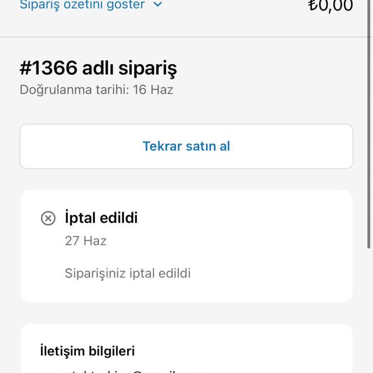 Sipariş İptali Sonrası Para İadesi Yapılmadı, Müşteri Hizmetleri Yanıt Vermiyor