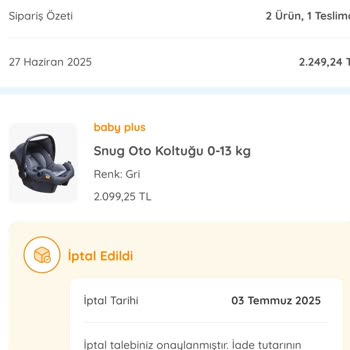 Sipariş İptali, Eksik İade Ve Stok Sorunu Yaşadım