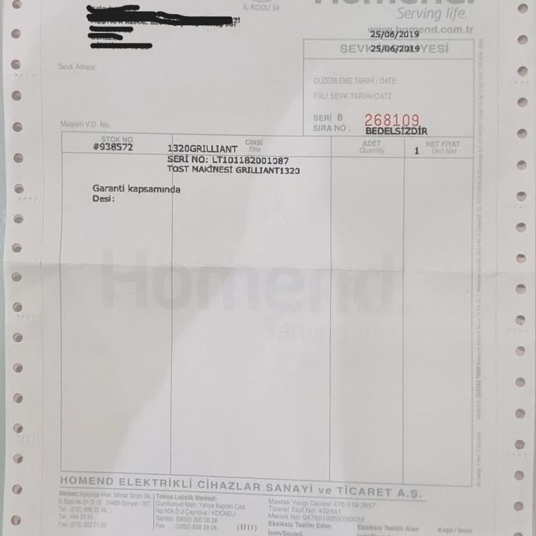 Homend Ürünümün Tamiri İçin Fatura Sorunu Ve Müşteri Hizmetleri Mağduriyeti