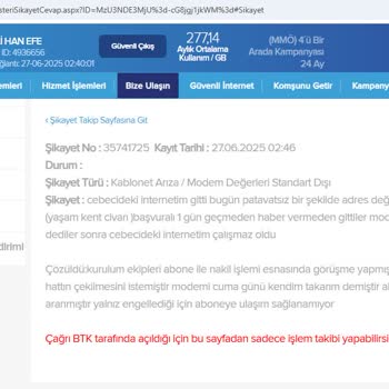 Adres Değişikliği Sonrası İnternet Kurulumu Yapılmadı Ve Haksız Ücret Talebi