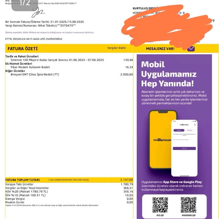 Kullanılan Cihaz İçin Haksız Bedel Talebi