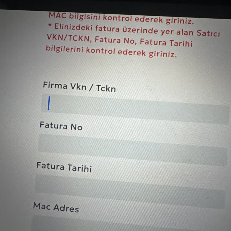Faturada Firma VKN'si Yer Almıyor, Bilgi Almakta Zorluk Yaşıyorum