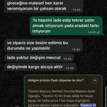 İndirim Sonrası Fiyat Farkı İçin İade Talebim Reddedildi Engellendim