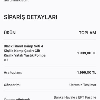 Cepte Kamp | Ceptekamp.com Ne Siparişimi Gönderiyorlar, Ne De Para İadesi Yapıyorlar