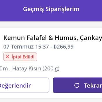 Getir Yemek'te Sipariş İptali Ve Yetersiz Canlı Destek Deneyimi