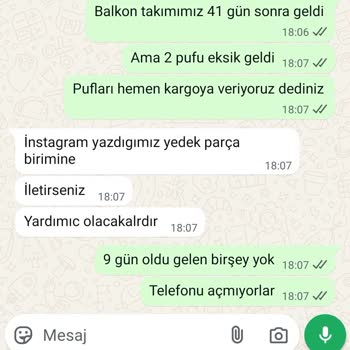 Siparişim Eksik Ve Geç Teslim Edildi, İletişim Kurulamıyor