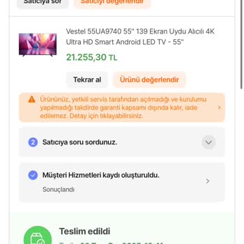 Sipariş Ettiğim Televizyon Kayboldu Teslimat Ve Kurulumda Karışıklık Yaşadım