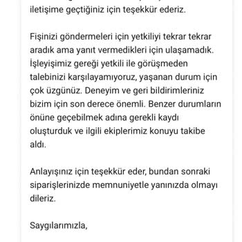 Yemek Sepeti Fatura Talebim Yanıtsız Kaldı