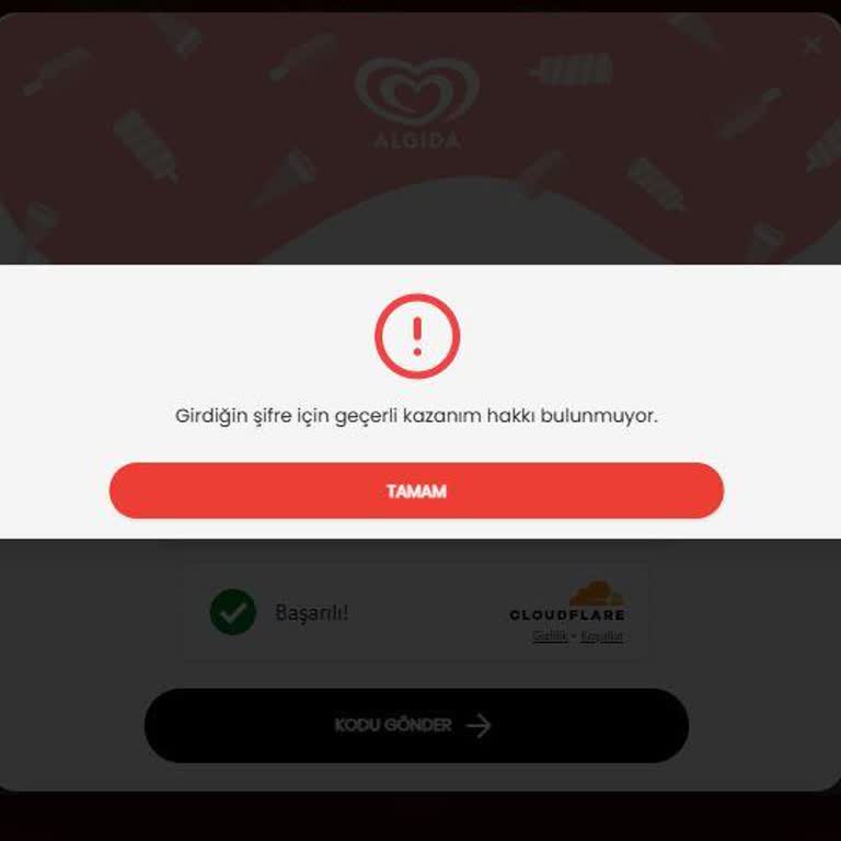 Algida İle Kazan Uygulamasında Şifreler Geçersiz Çıkıyor, Kampanya Yanıltıcı