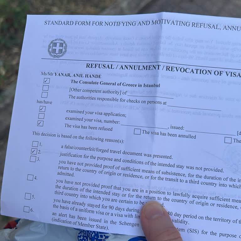 Yunanistan Vize Reddi Sonrası İtiraz Süreci Hakkında Bilgi Arıyorum