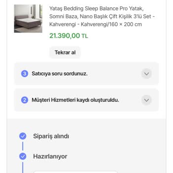 Yataş 3'lü Yatak Baza Takımı Siparişimde Teslimat Ve İletişim Sorunu