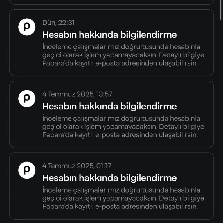 Papara Hesabım İncelemede Kaldı, Bakiyeme Ulaşamıyorum