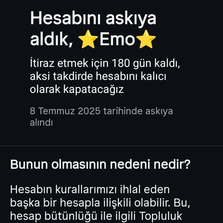 Instagram Hesaplarım Sürekli Askıya Alınıyor, Sorunun Çözülmesini İstiyorum