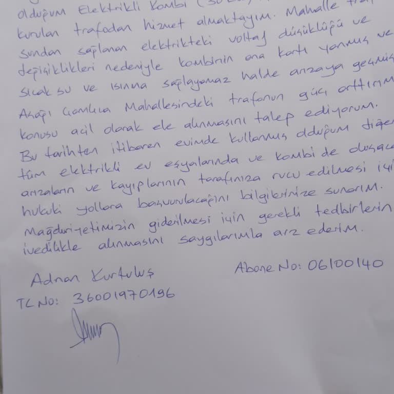 Trafo Sorunu Nedeniyle Kombi Arızası Ve Yetersiz Elektrik Hizmeti