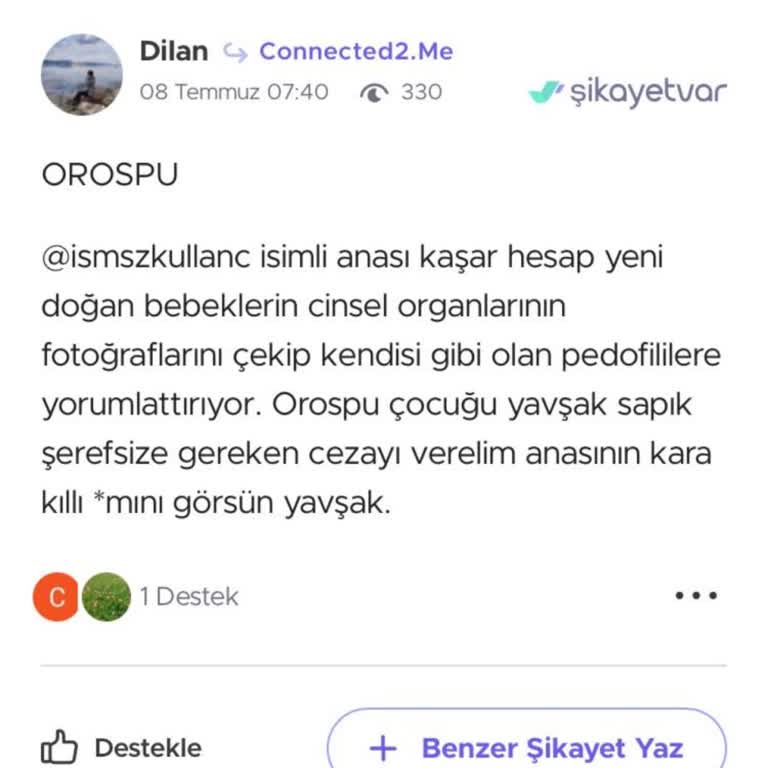 Hakaret Ve İftira İçeren İçerik Nedeniyle Şikayetvar'da İçerik Kaldırma Talebi