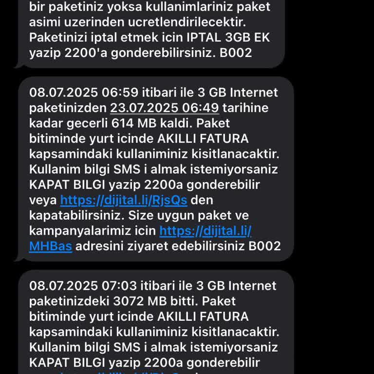 Ek İnternet Paketinin Dakikalar İçinde Tükenmesi Mağduriyet Yarattı