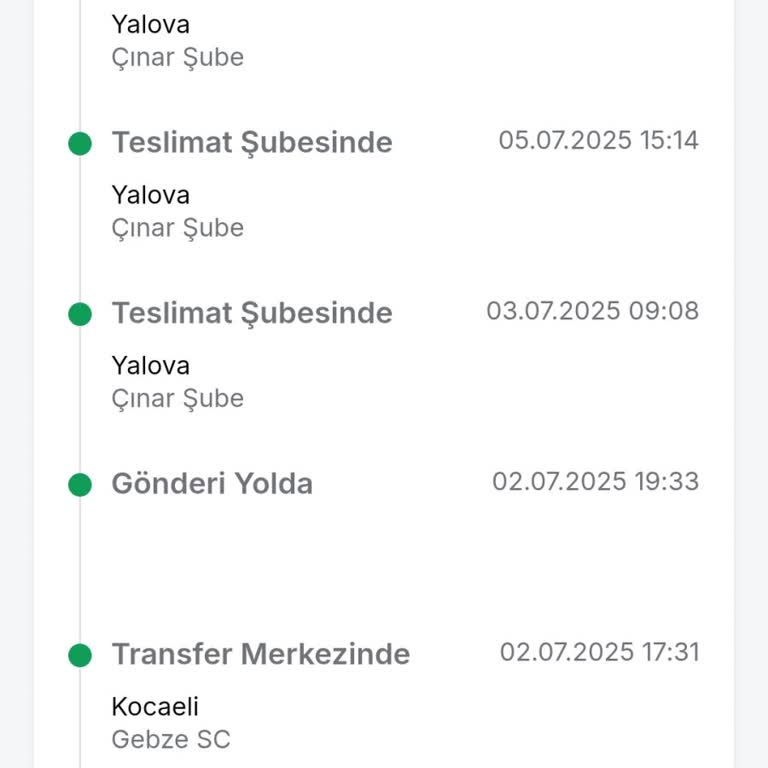 Kargom Yalova Çınar Şubede Teslim Edilmiyor, Müşteri Hizmetlerinden Yanıt Alamıyorum