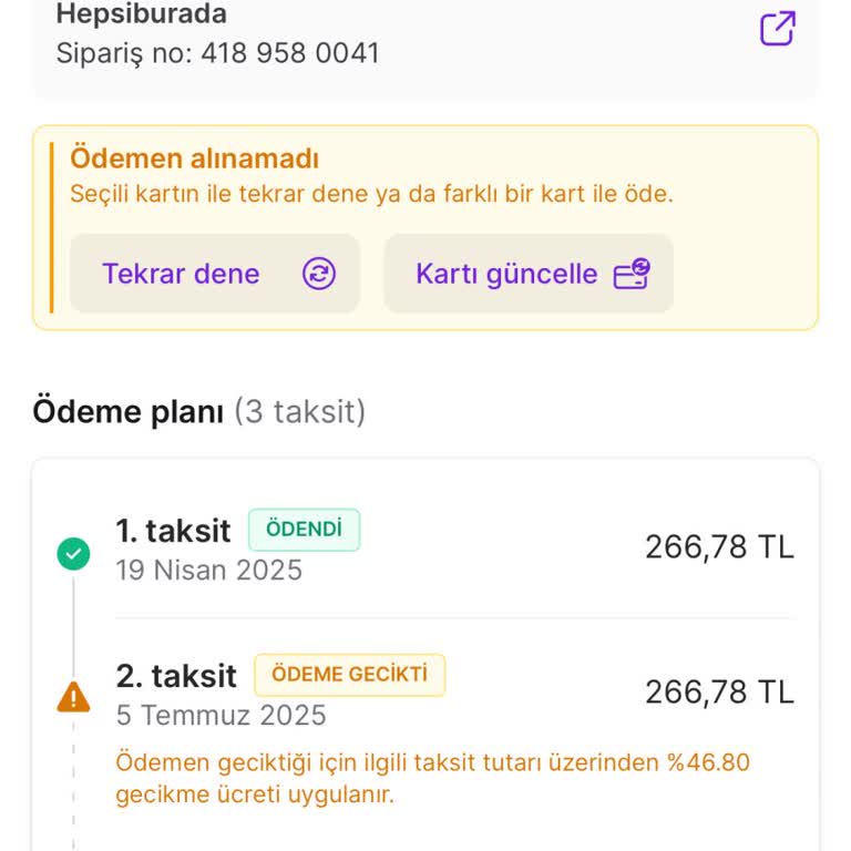 Hepsiburada Limitiyle Aldığım Ürünün Ödemesinde Sürekli Sorun Yaşıyorum!