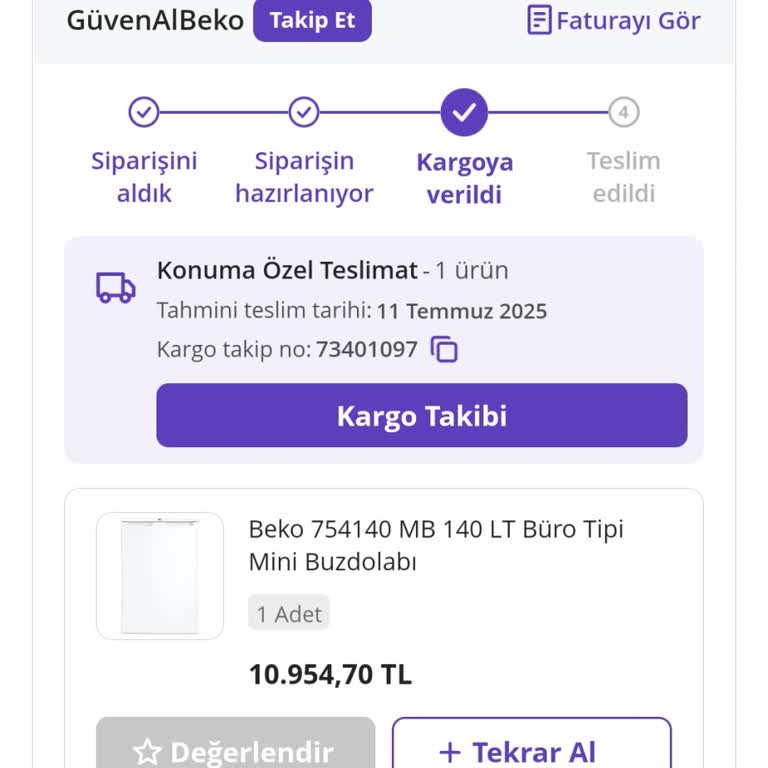 Beko Ürünümün Kargo Çıkışı Yapılmadı, Sahte Kargo Numarası Verildi