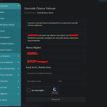 Türk Telekom Mobil Uygulamada Görünen Otomatik Ödeme Talimatı İptal Edilemiyor