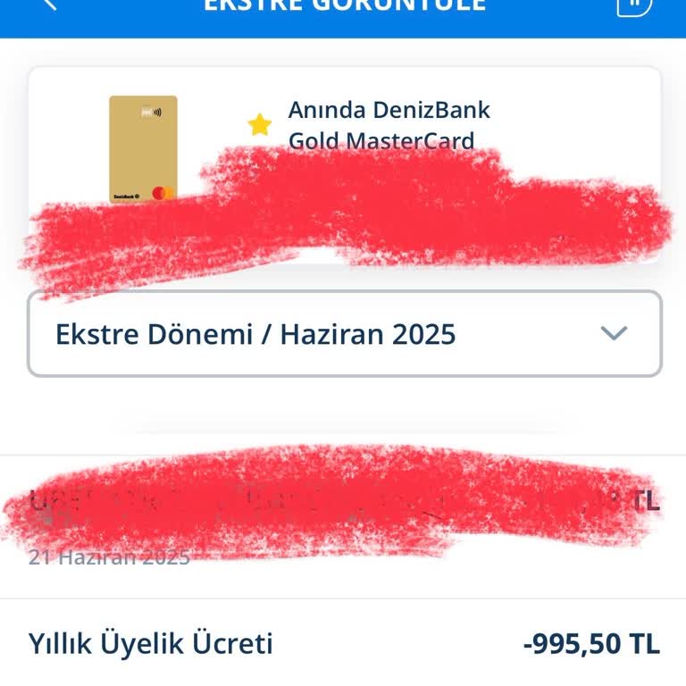 Denizbank Kredi Kartıma Haksız Üyelik Ücreti Yansıtıldı, İadesini Talep Ediyorum