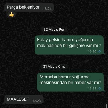 Kumtel Hamur Yoğurma Makinesinin Kırılan Parçası Garanti Kapsamında Değişmedi