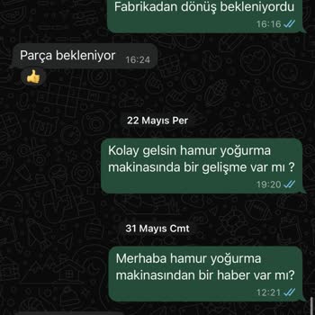 Kumtel Hamur Yoğurma Makinesinin Kırılan Parçası Garanti Kapsamında Değişmedi