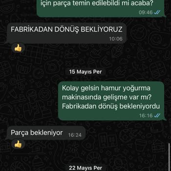 Kumtel Hamur Yoğurma Makinesinin Kırılan Parçası Garanti Kapsamında Değişmedi
