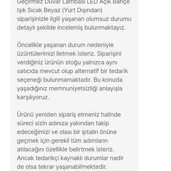 Siparişim Stokta Olmasına Rağmen İptal Edildi, Çözüm Sunulmadı