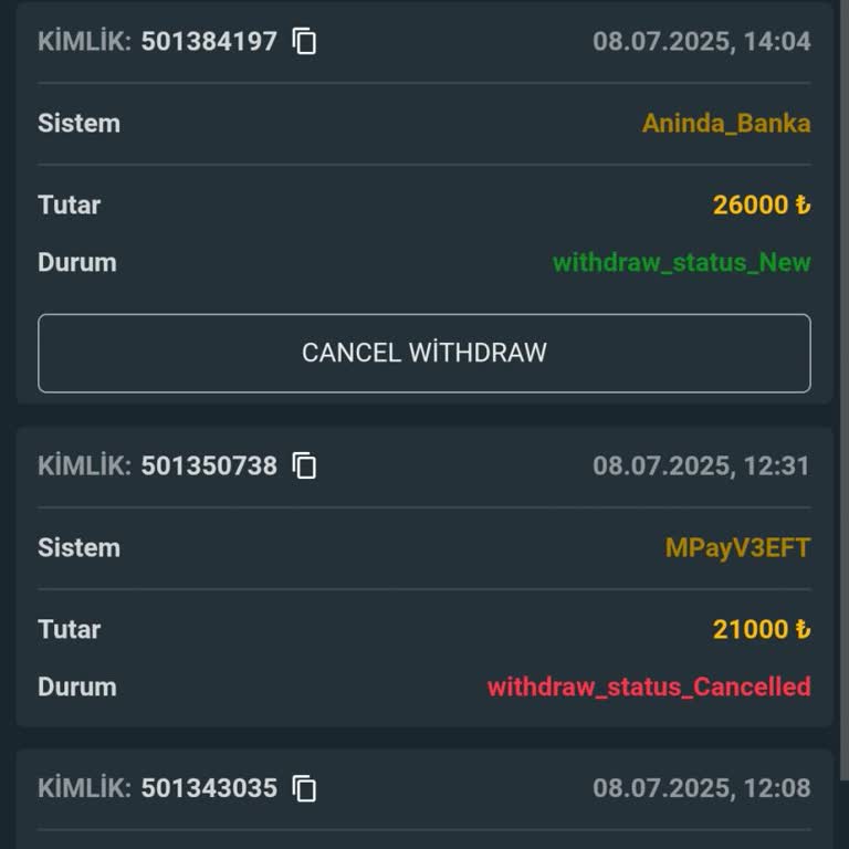 Çekim Talebim Sonuçlanmıyor, Canlı Destek Yok