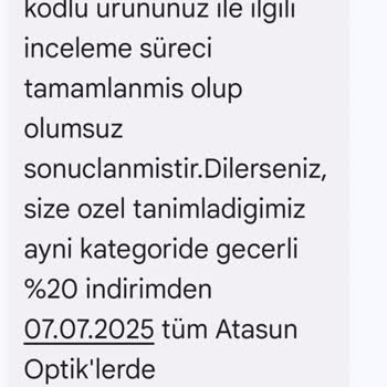 Teşhirde Kullanılmış Ve Defolu Gözlük Satışı Sonrası Sorunlu Hizmet