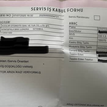 Aracımın İnşaat Alanına Terk Edilmesi Ve Avcılar Fiat Servisi'nin Sorumluluğu