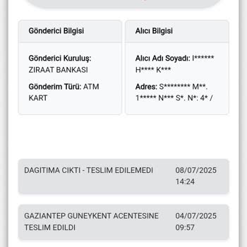 Kuryenet Kargo İle Kart Teslimatında Yaşanan Gecikme Ve İletişim Sorunu