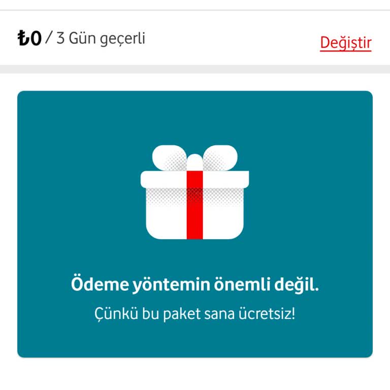 Vodafone Hediye 3 GB Paketim Hesabıma Tanımlanmıyor