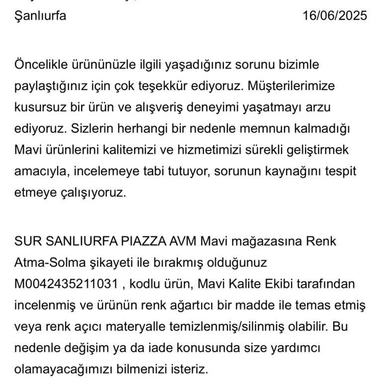 Aldığım Kot Pantolonlar Hızla Soldu, İade Talebim Reddedildi
